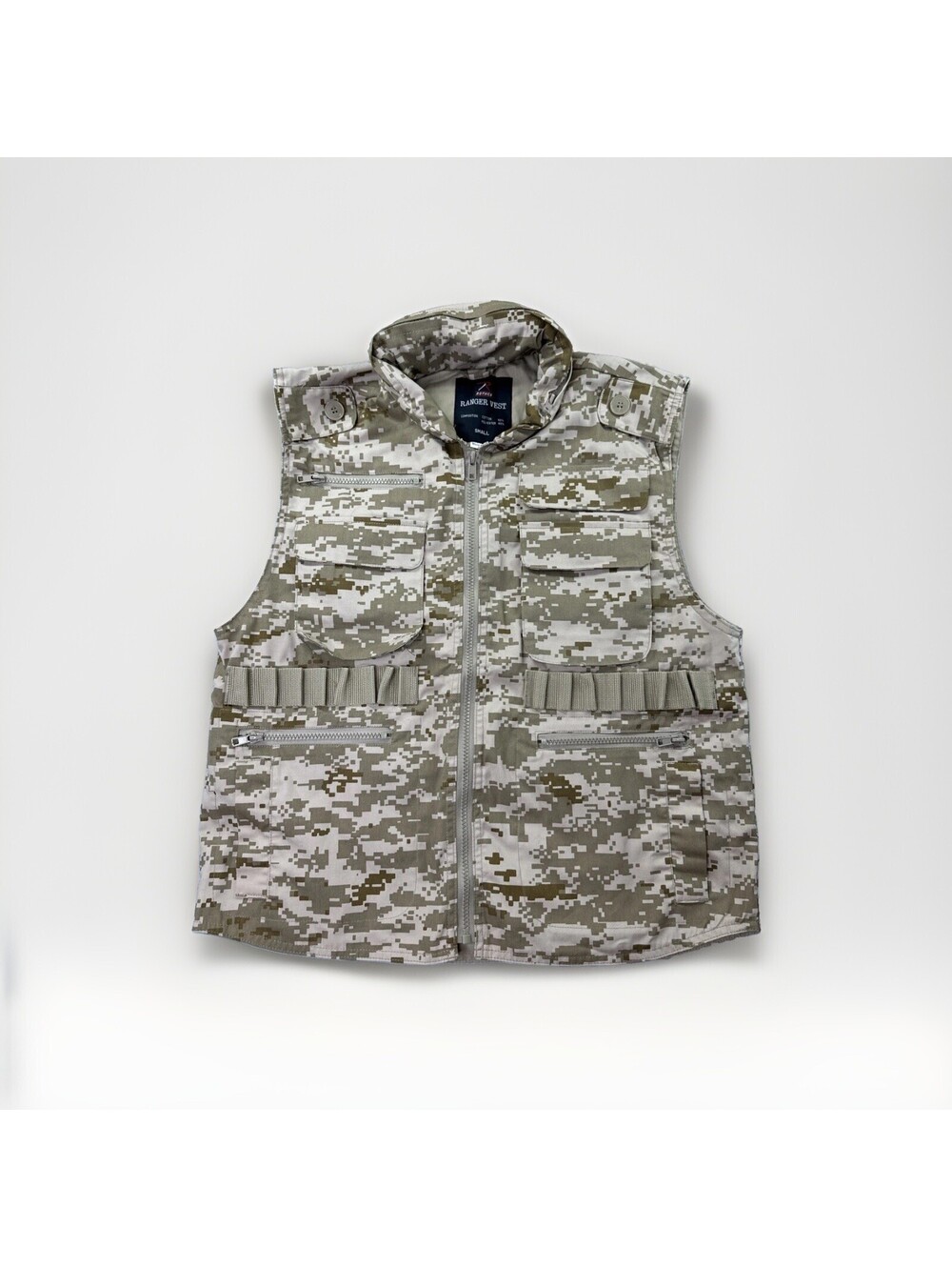 Rothco Military 8 Pocket Tactical Ranger Vest Small W/Hood Digital Camo